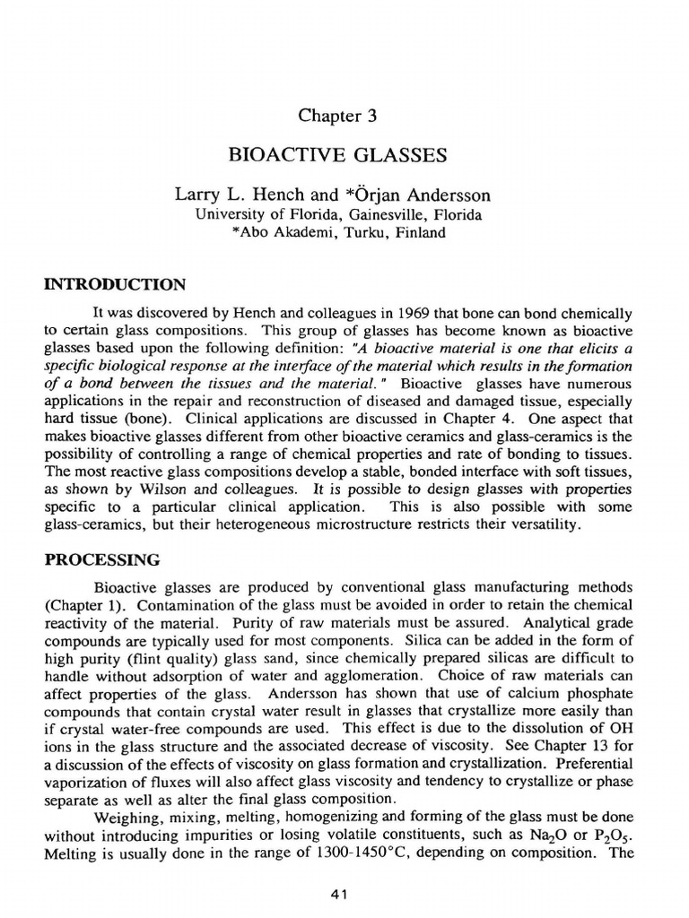 Bioactive Glass | PDF | Bioceramic | Silicon Dioxide