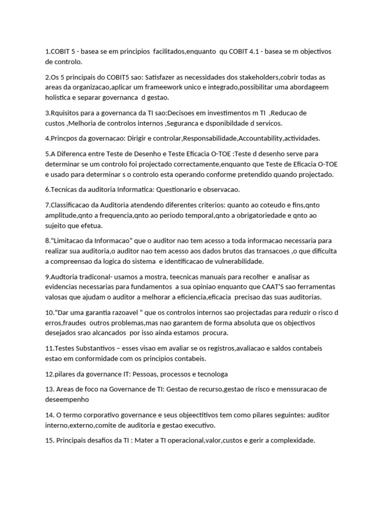 Governança de TI e Auditoria: Princípios e Desafios | PDF | Cobit ...