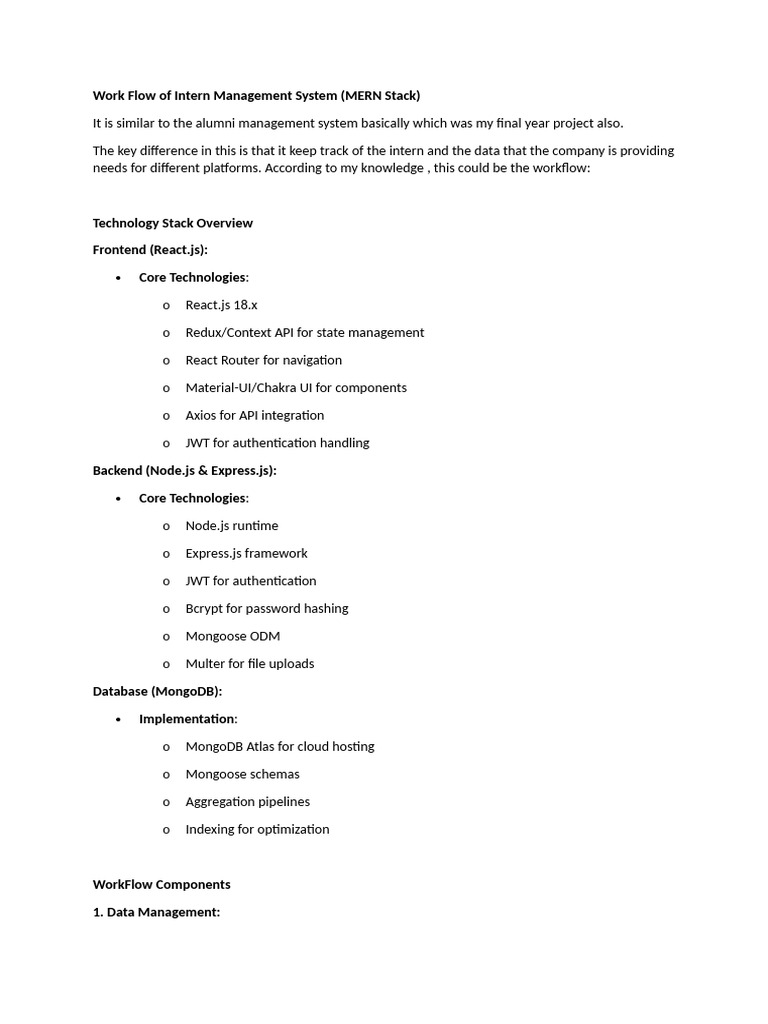 Intern Management System Workflow Guide | PDF | Databases | Computing