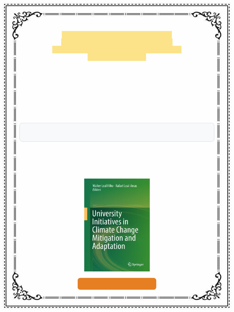 University Initiatives in Climate Change Mitigation and Adaptation ...