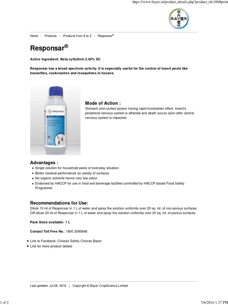 Responsar: Insect Control Solution | PDF