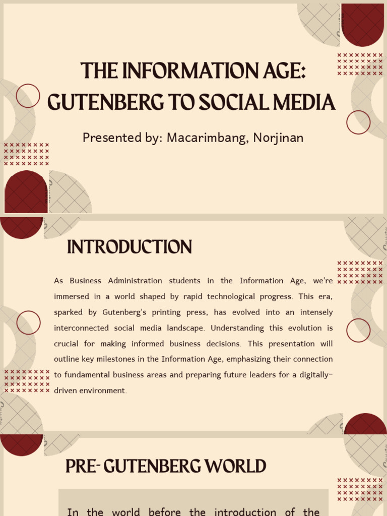 Evolution of Media: Gutenberg to Social Media | PDF | Information Age ...