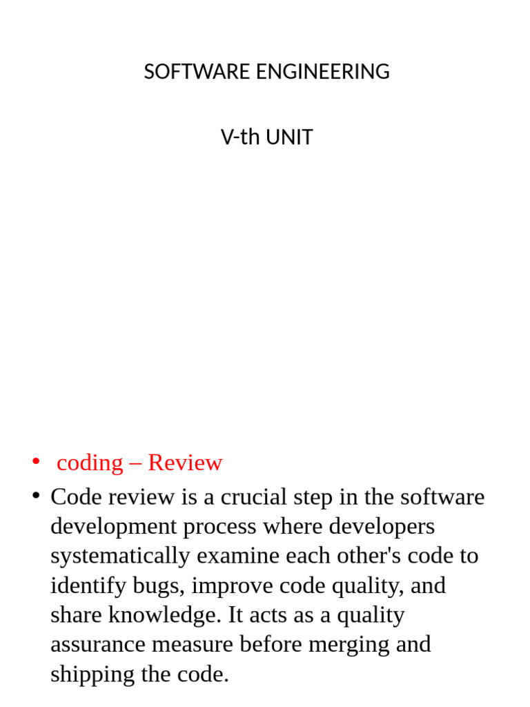 Code Review and Testing Best Practices | PDF | Software Testing | Unit ...