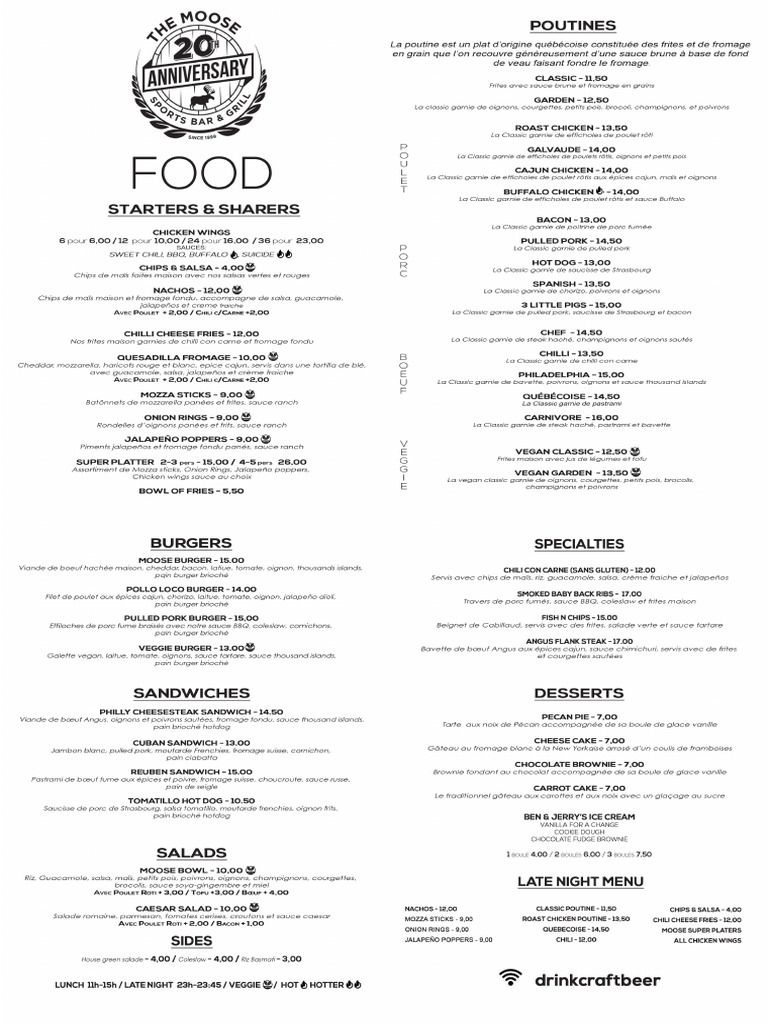 New Menu Moose Food | PDF