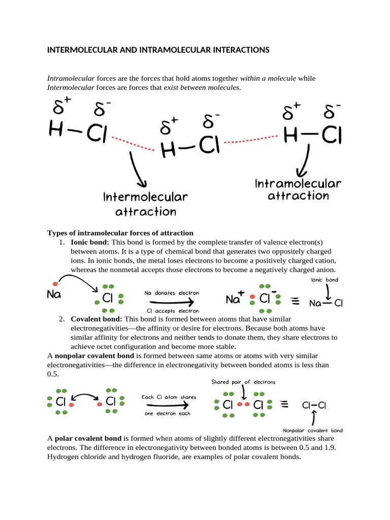 Intermolecular vs Intramolecular Forces | PDF | Intermolecular Force ...