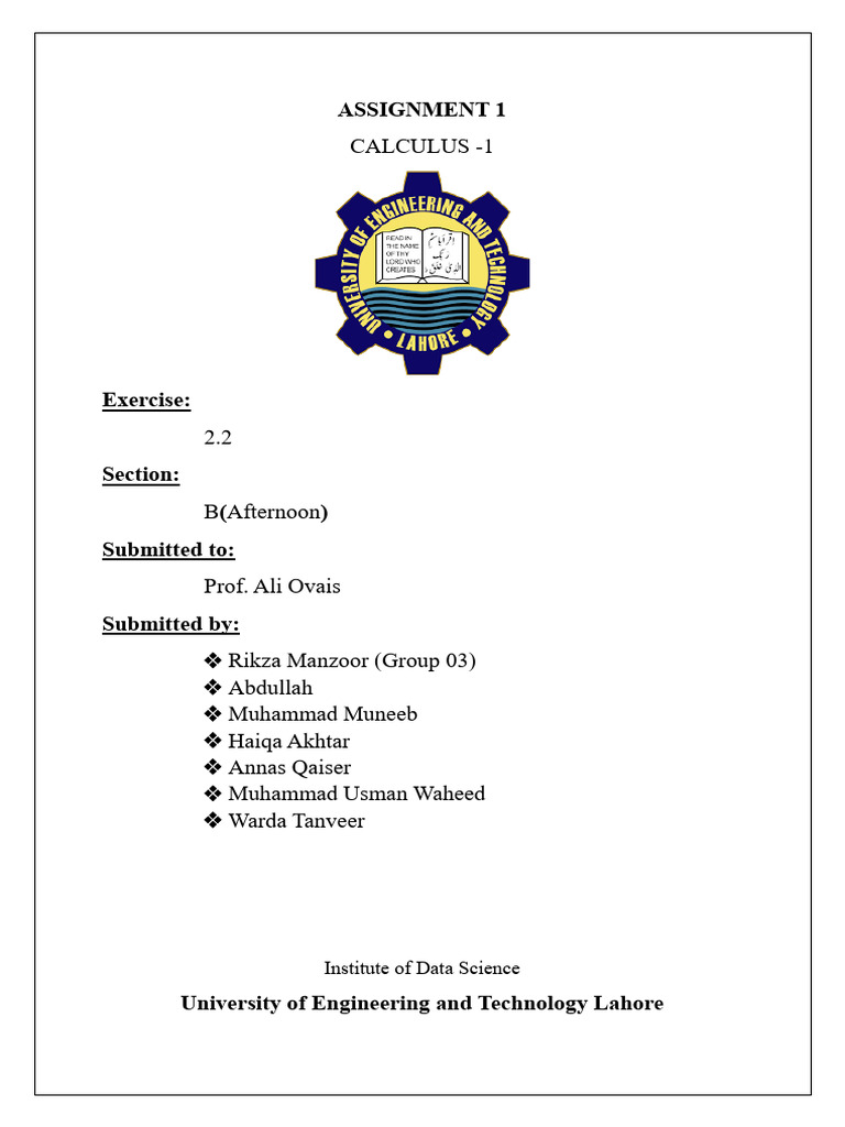 Calculus Assignment 1 - Section B | PDF