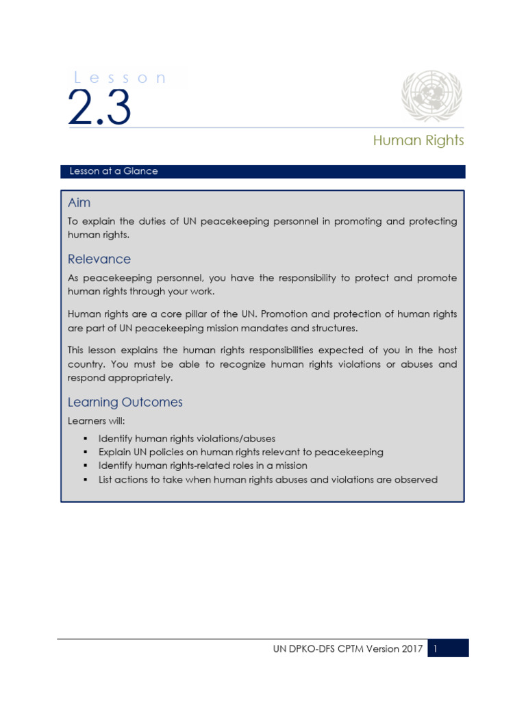 UN Peacekeeping Human Rights Duties | PDF | Peacekeeping | Human Rights