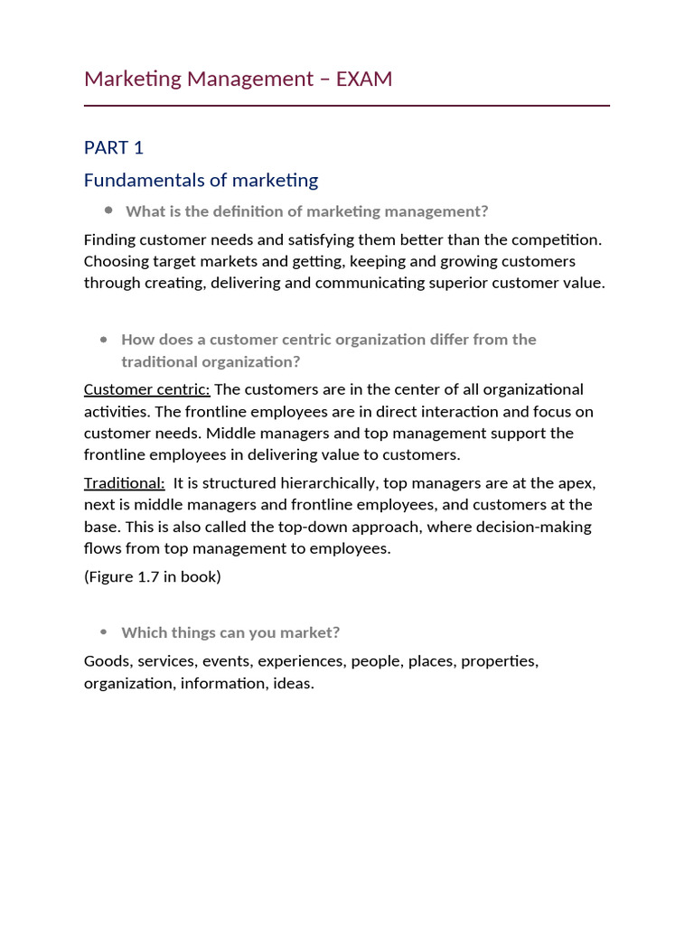Marketing Management Exam Overview | PDF | Brand | Marketing