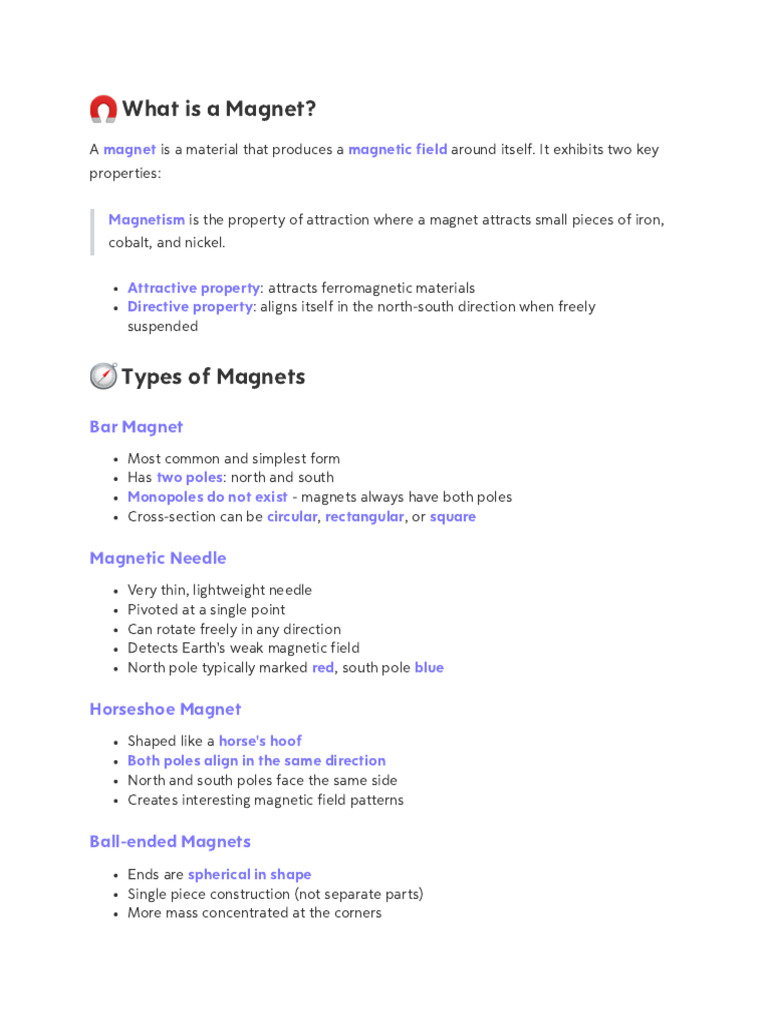 Understanding Magnets: Types & Properties | PDF | Magnetism | Magnet