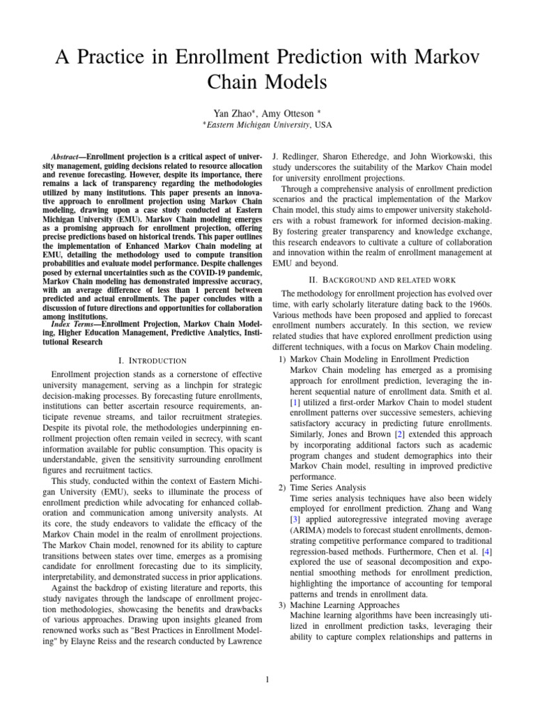 A Practice in Enrollment Prediction With Markov | PDF | Forecasting ...