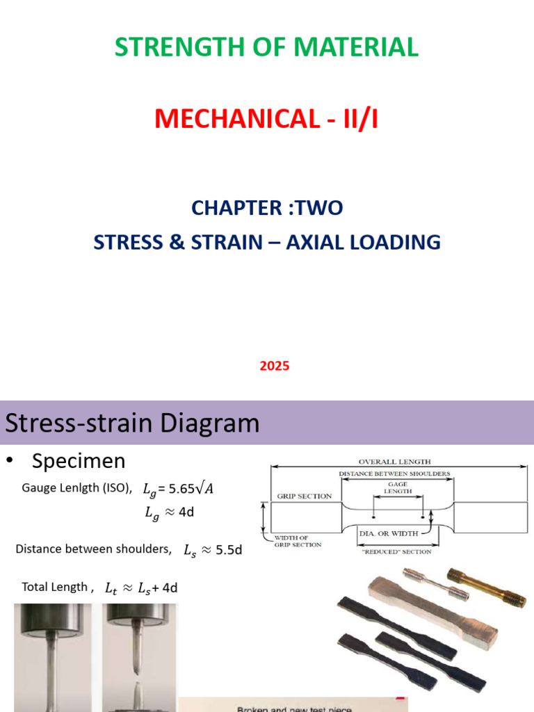 Stress and Strain in Axial Loading | PDF | Deformation (Engineering ...