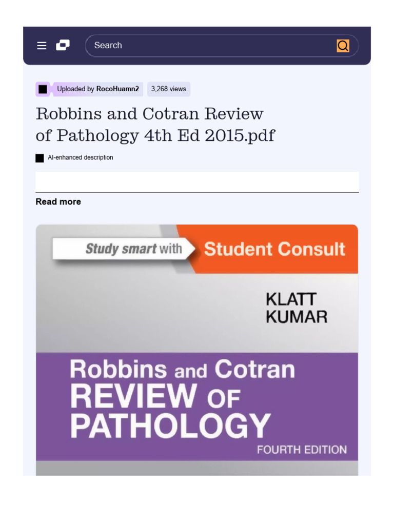 Pathology Review: Robbins & Cotran 4th Ed | PDF