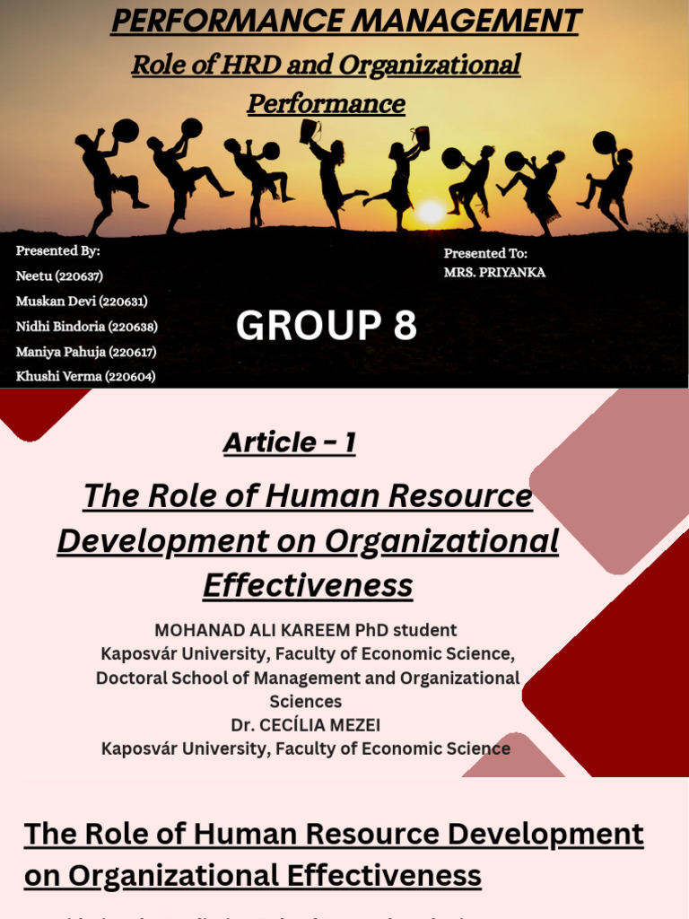 The Role of Human Resource Development On Organizational Effectiveness ...