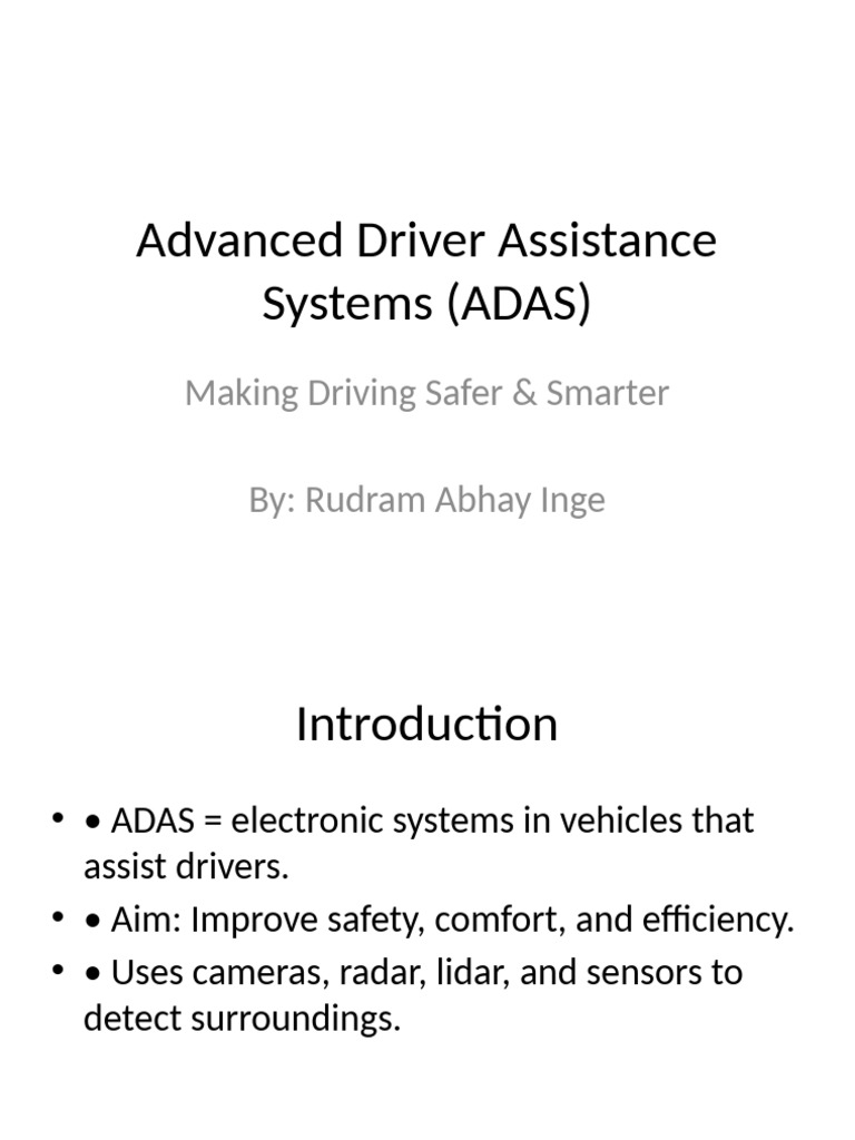 Understanding Advanced Driver Assistance Systems | PDF
