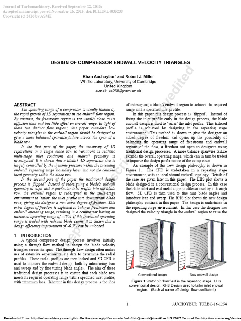 Design of Compressor Endwall Velocity Triangles 33v0vpygh1 | PDF ...