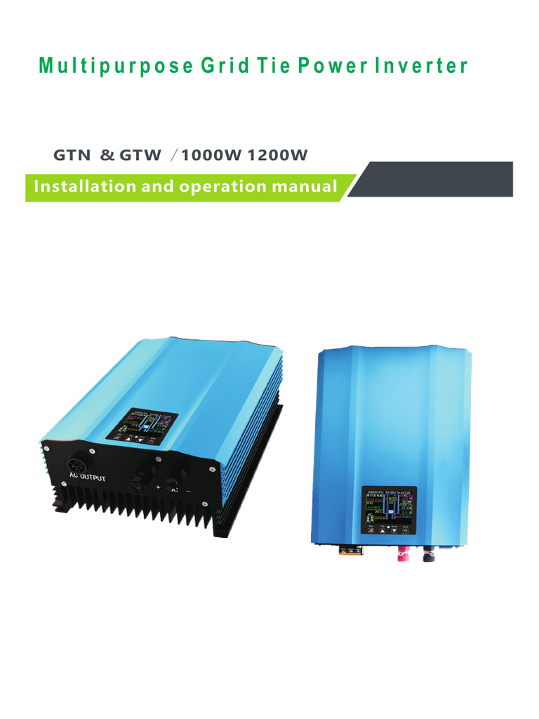 Grid Tie Inverter Installation Manual | PDF | Photovoltaic System ...