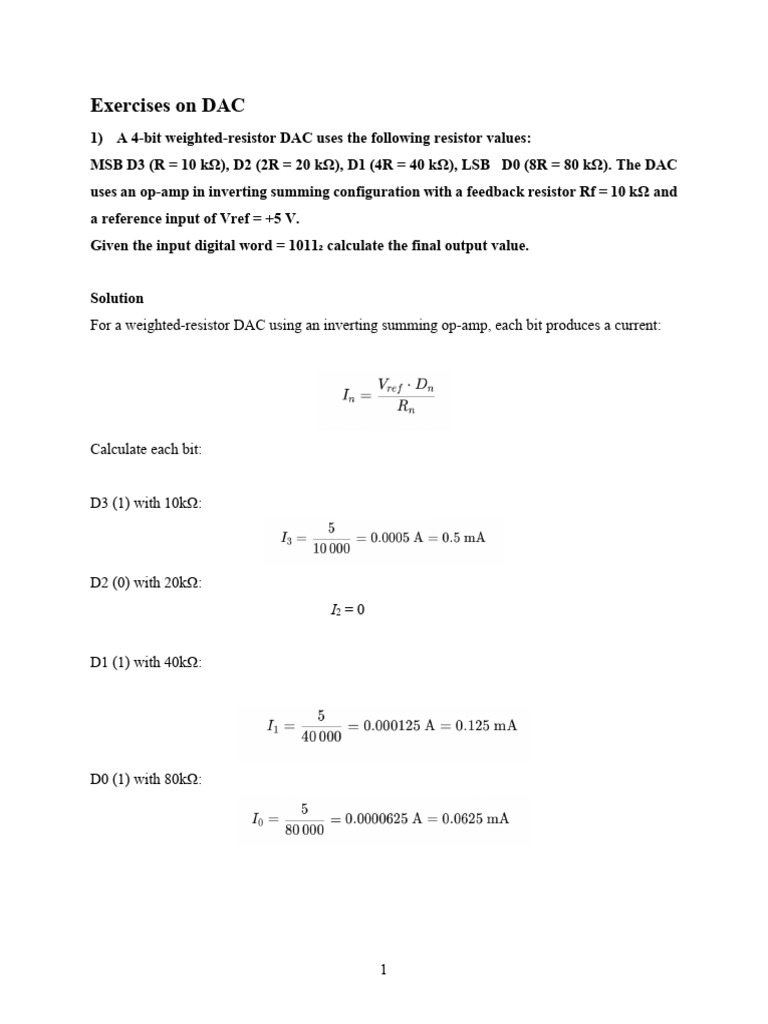DAC Exercises: Weighted-Resistor & R-2R | PDF