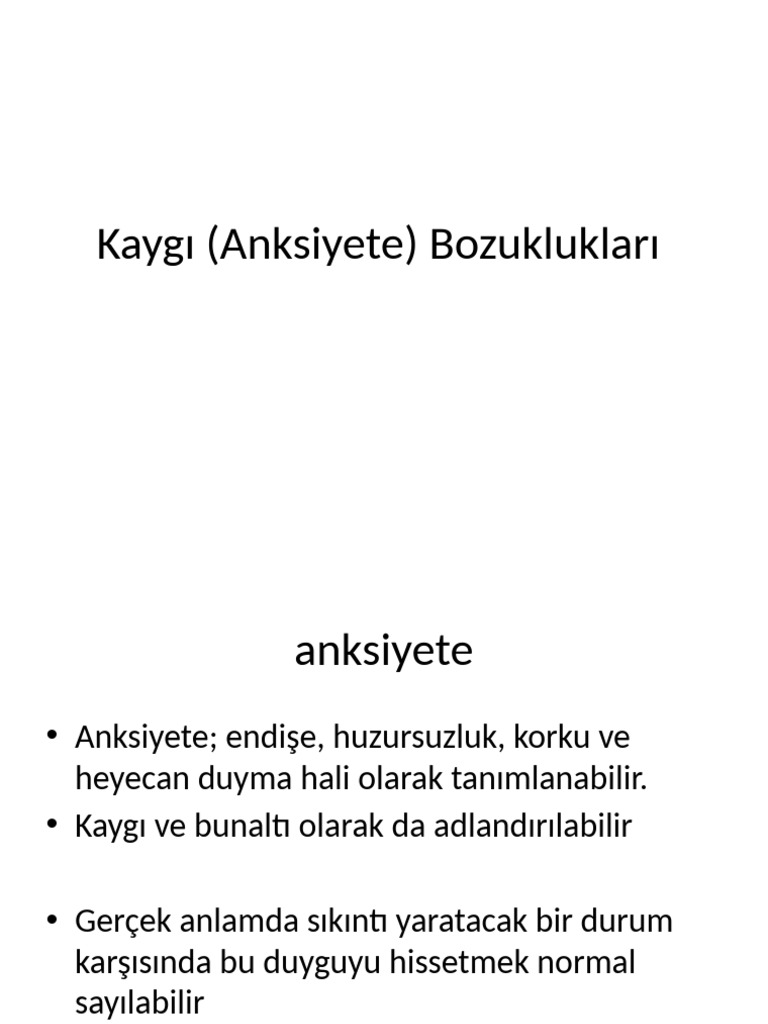 Kaygi Anksi̇yete | PDF