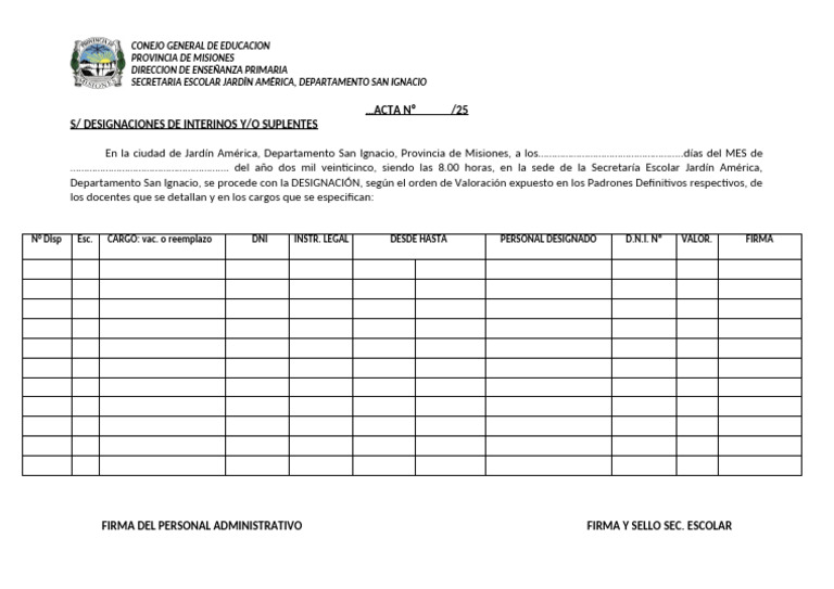 Designaciones de Docentes en Misiones | PDF