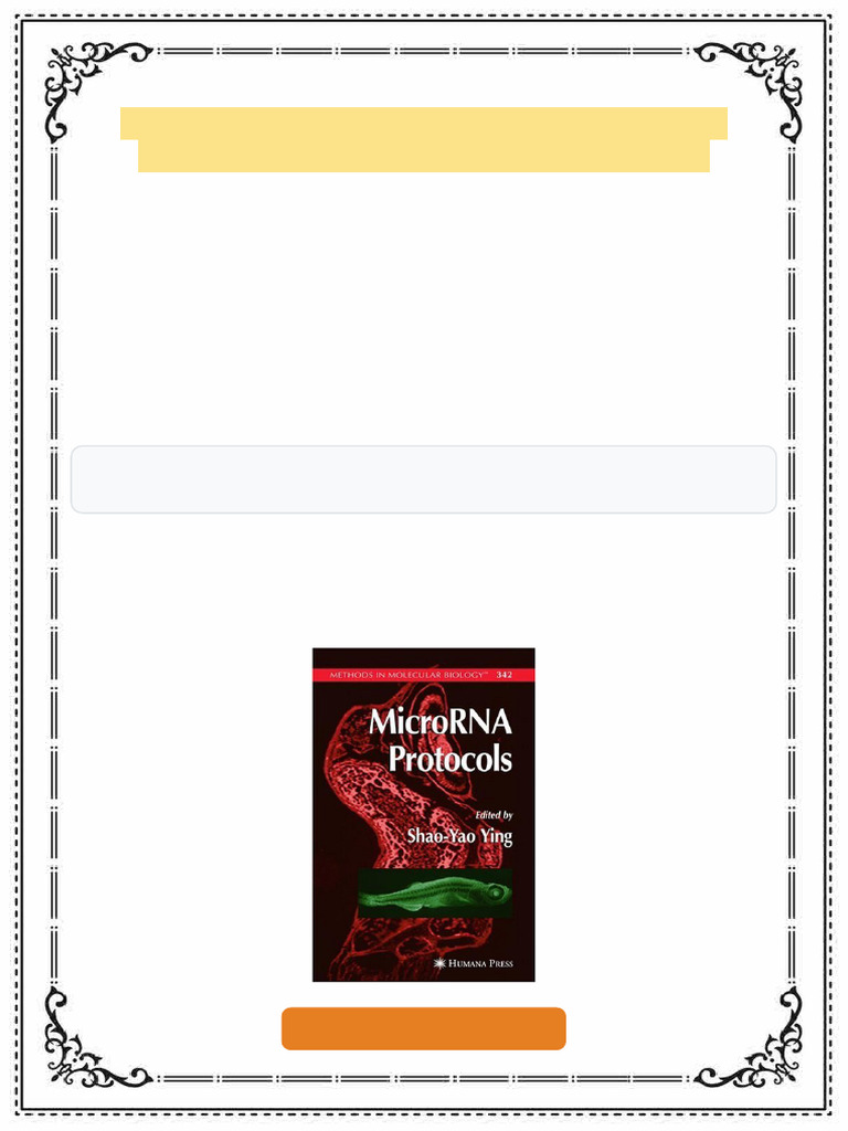 MicroRNA Protocols 1st Edition Shao-Yao Ying Full Digital Ebook ...