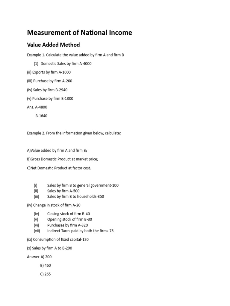 National Income Measurement Techniques | PDF | Measures Of National ...