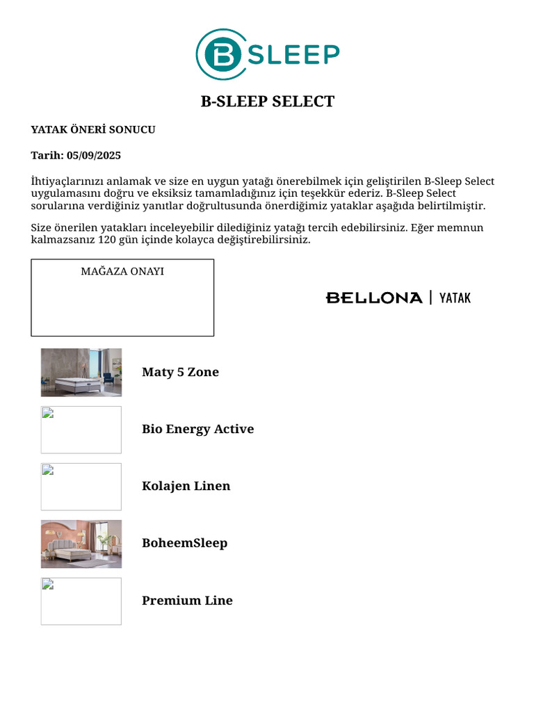 Bellona B-Sleep Select | PDF