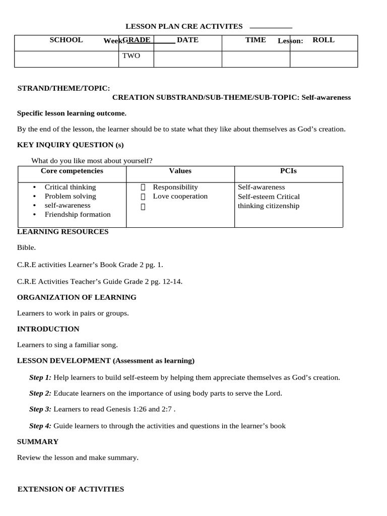 gr2 | PDF | Learning | Lesson Plan