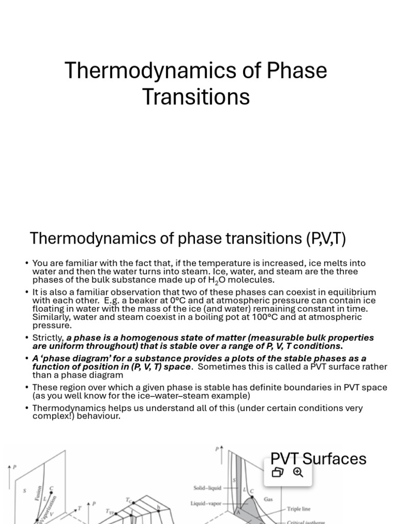Thermodynamics of Phase Transitions | PDF | Gases | Phase (Matter)