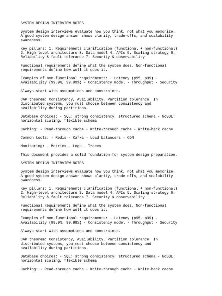 System_Design_Notes | PDF | No Sql | Cache (Computing)
