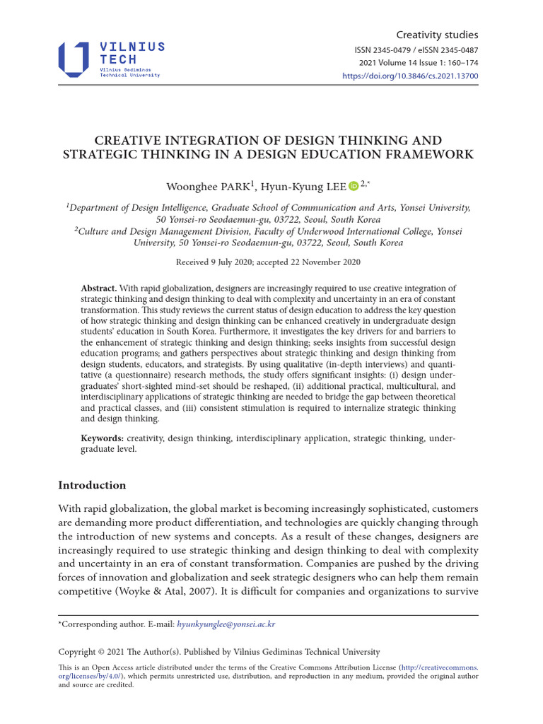 Integrating Design and Strategic Thinking | PDF | Creativity | Thought
