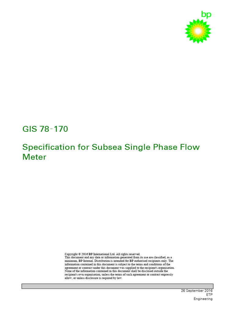 Subsea Single Phase Flow Meter Specs | PDF | Reliability Engineering ...