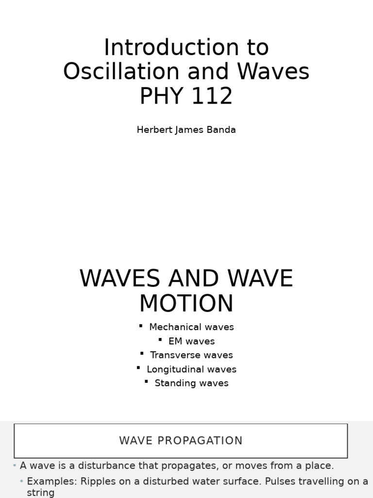 Lecture 3 Waves and Wave Motion-1 | PDF | Waves | Electromagnetic Radiation