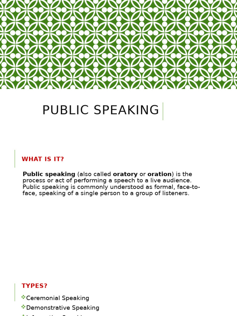 Mastering Public Speaking Skills | PDF | Public Speaking ...
