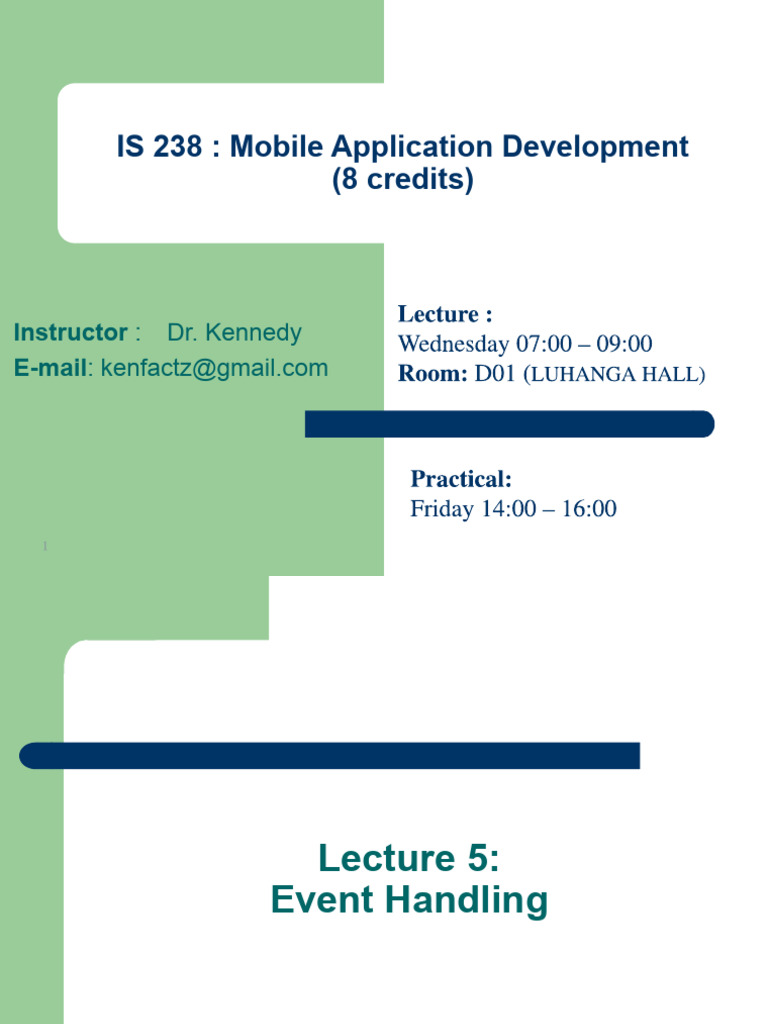 Android Event Handling Basics | PDF | Mobile App | Android (Operating ...
