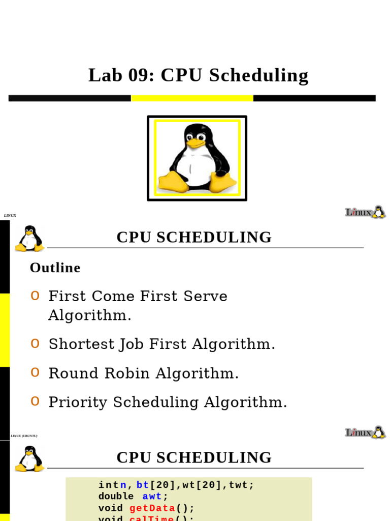 Linux CPU Scheduling Algorithms Guide | PDF | Scheduling (Computing ...