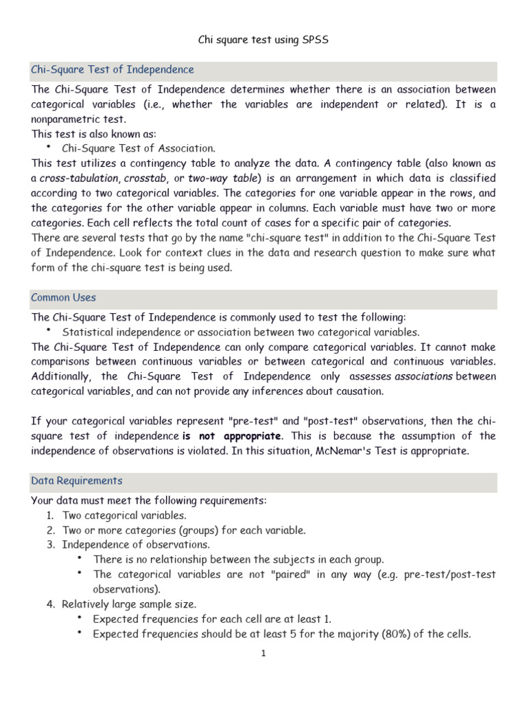 Chi-Square Test in SPSS Guide | PDF | Regression Analysis | Scatter Plot