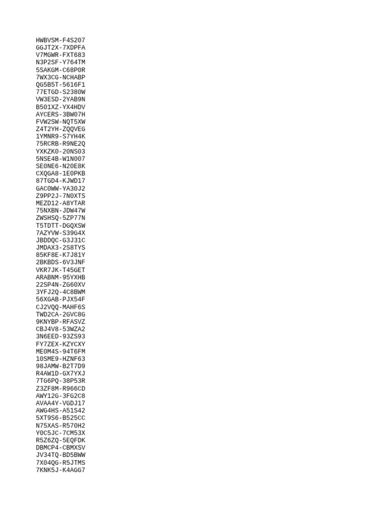 List of Unique Codes and Identifiers | PDF