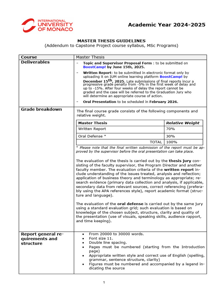 Master Thesis Guidelines 2024-2025 | PDF | Thesis | Science