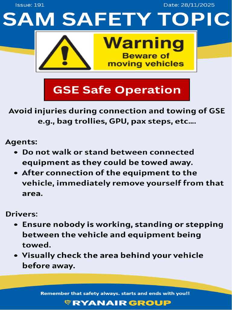 Issue 191 SAM Safety Topic - GSE Safe Operations | PDF