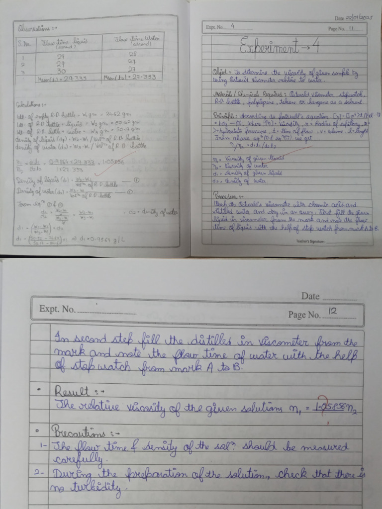 Experimental Data and Teacher's Notes | PDF