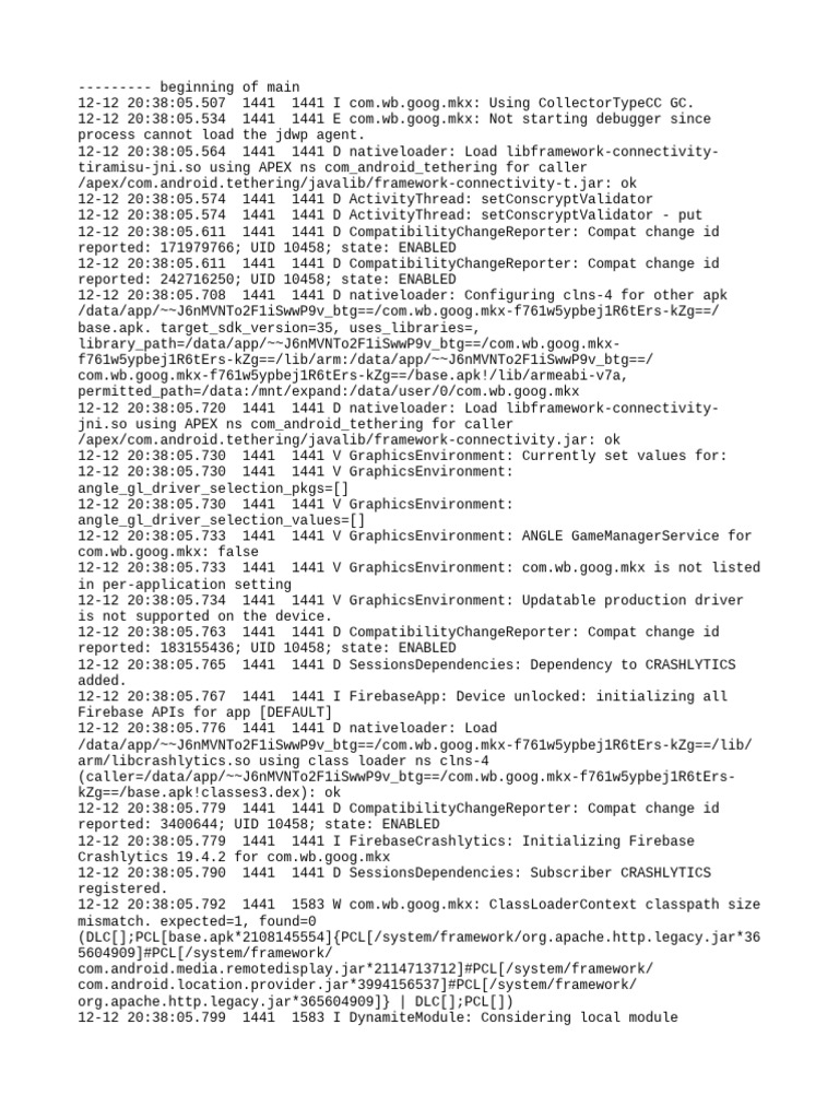 Android App Initialization Logs | PDF | Computing | Software