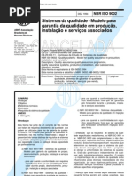 NBR ISO 9002 - Sistemas da qualidade - Modelo para garantia da qualidade em produção, instalação