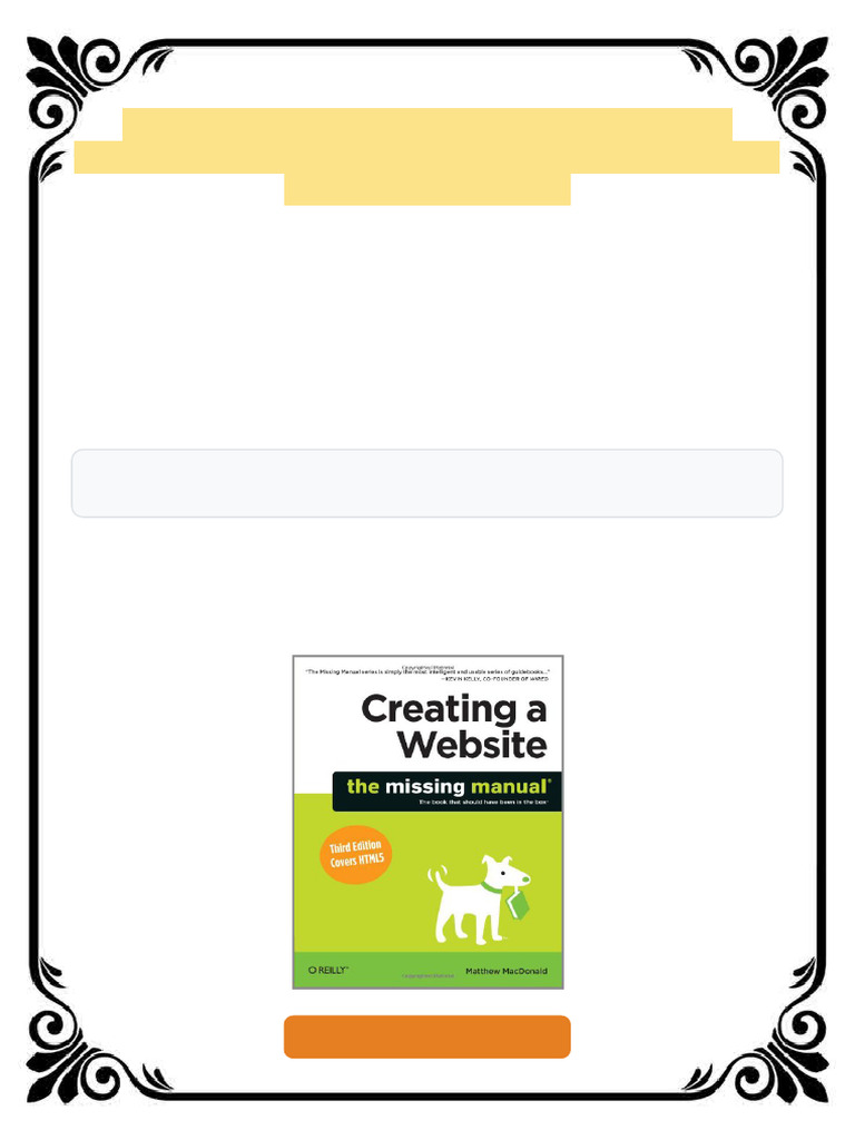 Creating a Website The Missing Manual Third Edition Matthew Macdonald ...