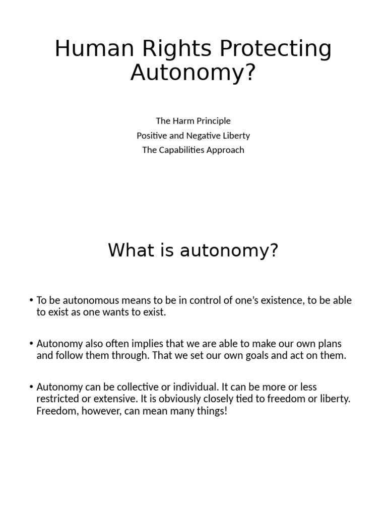 Autonomy and Human Rights Explained | PDF | Liberty | Rights