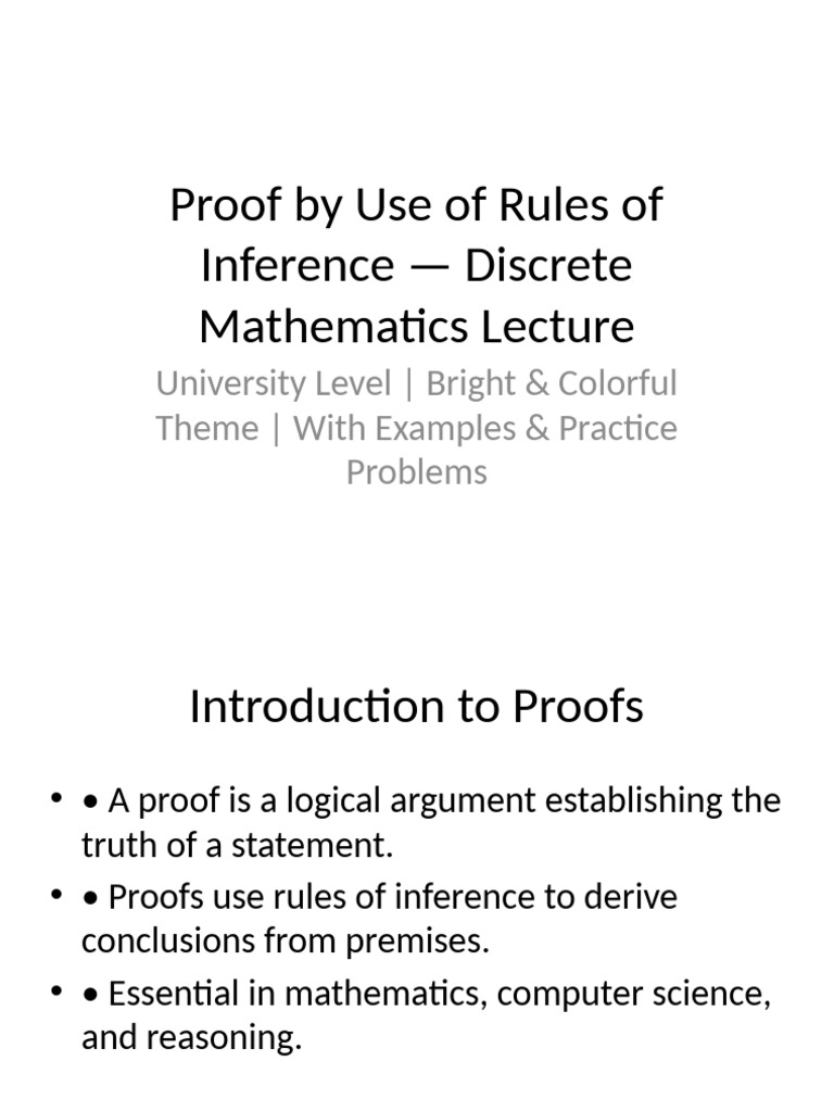Rules of Inference in Proofs Explained | PDF | Inference | Logic