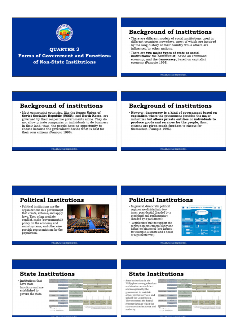 UCSP_Q2-STATE-AND-NON-STATE-INSTITUTIONS | PDF | Democracy | Political ...