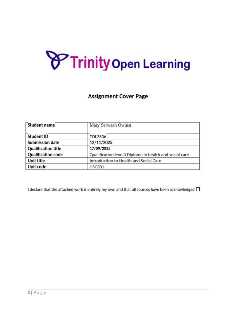 Health and Social Care Responsibilities | PDF | Social Programs ...
