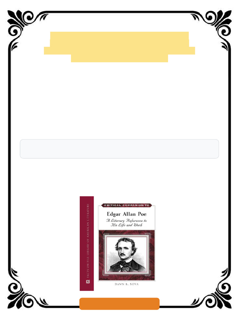 Critical Companion To Edgar Allan Poe A Literary Reference To His Life ...