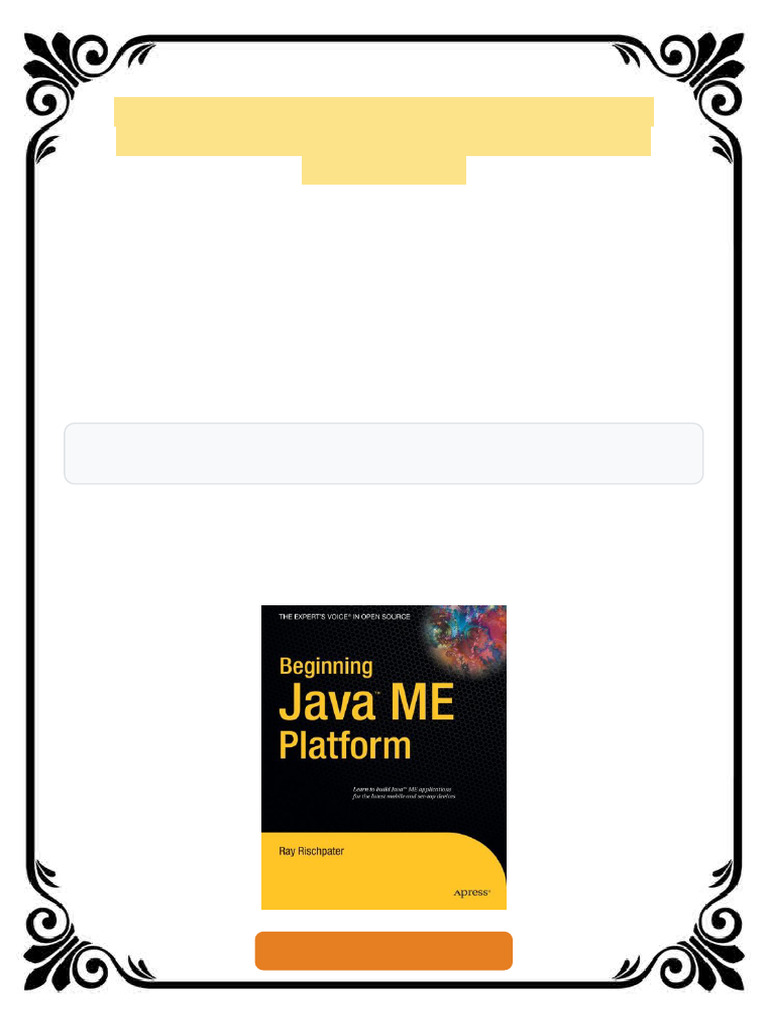 Beginning Java ME Platform 1st Edition Ray Rischpater ebook printable ...