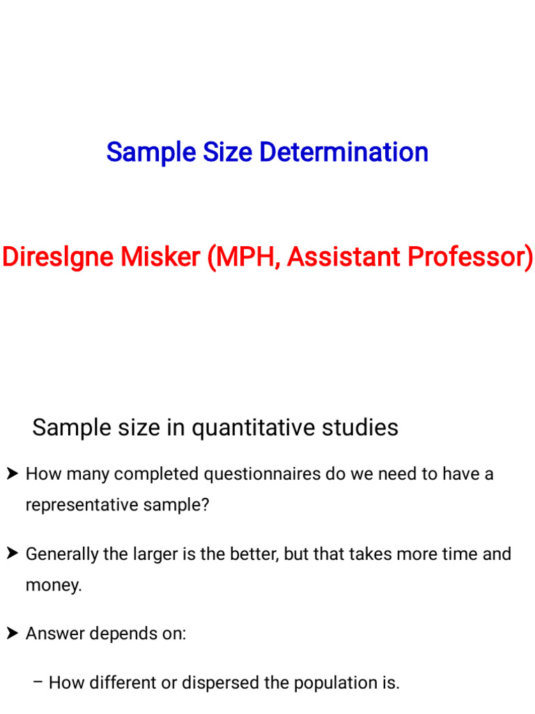 Sample Size Determination Guide | PDF | Sample Size Determination ...